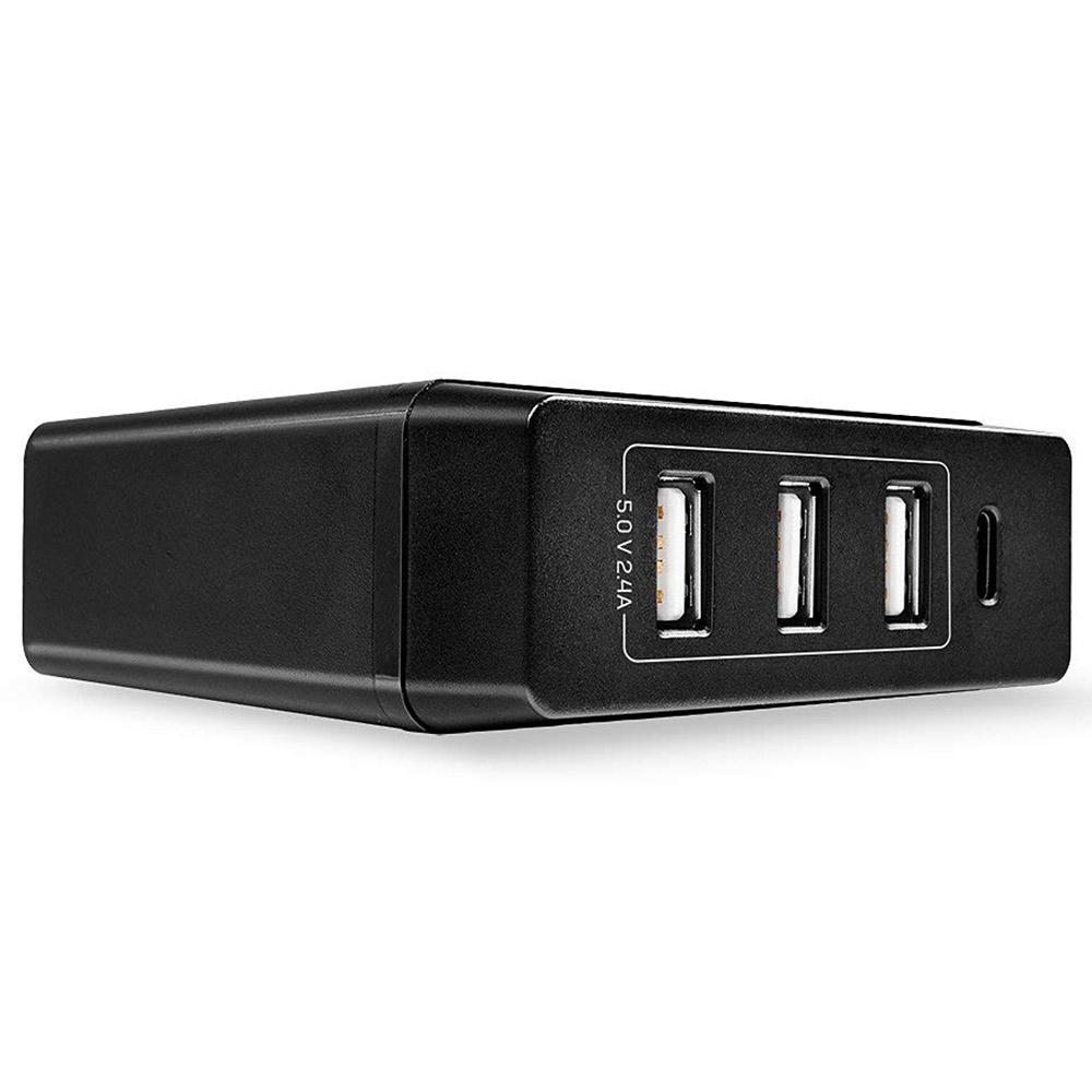 Statie incarcare Lindy 4 porturi USB C si A, putere 72W, negru