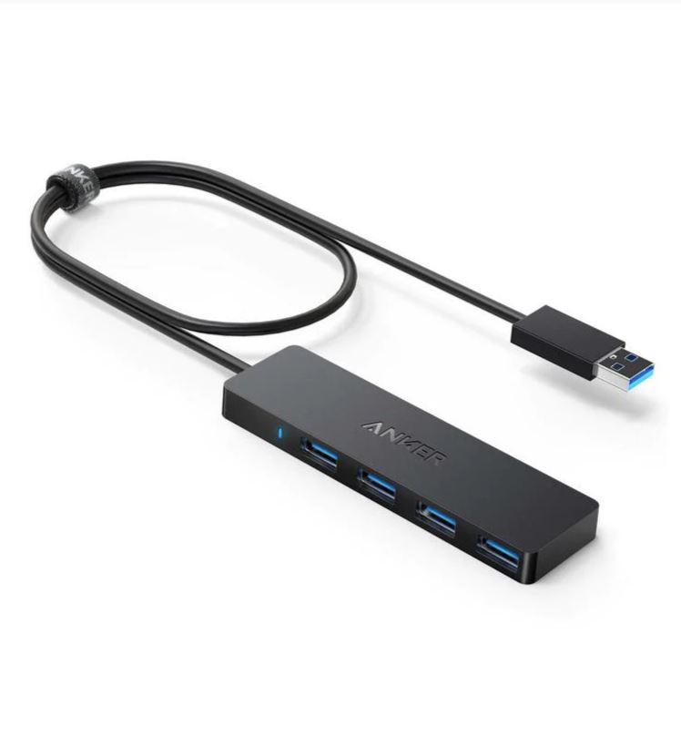 HUB USB Anker 4-in-1, porturi: 4 x USB 3.2 gen 1, conectare prin USB 2.0 (T), rata transfer 5 Gbps, ABS, negru