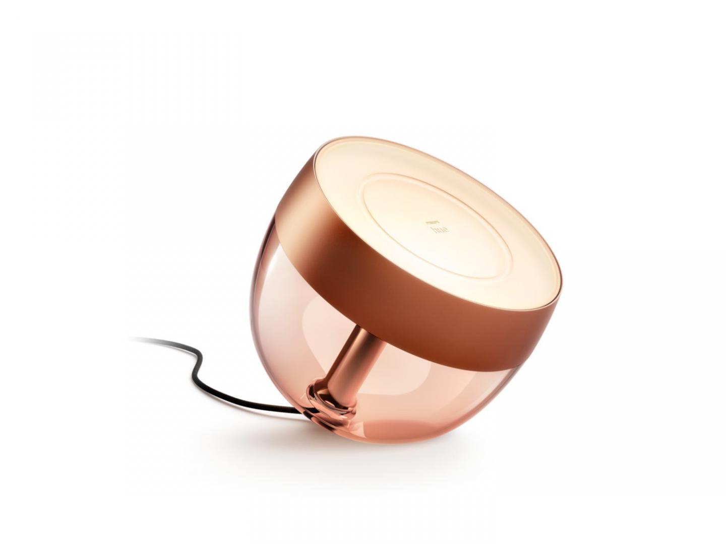 Lampa LED RGB Philips Hue Iris, gen4, Bluetooth, 8.2W, 570 lm,luminaalba si color (2000-6500K), IP20, 20.4cm, Copper