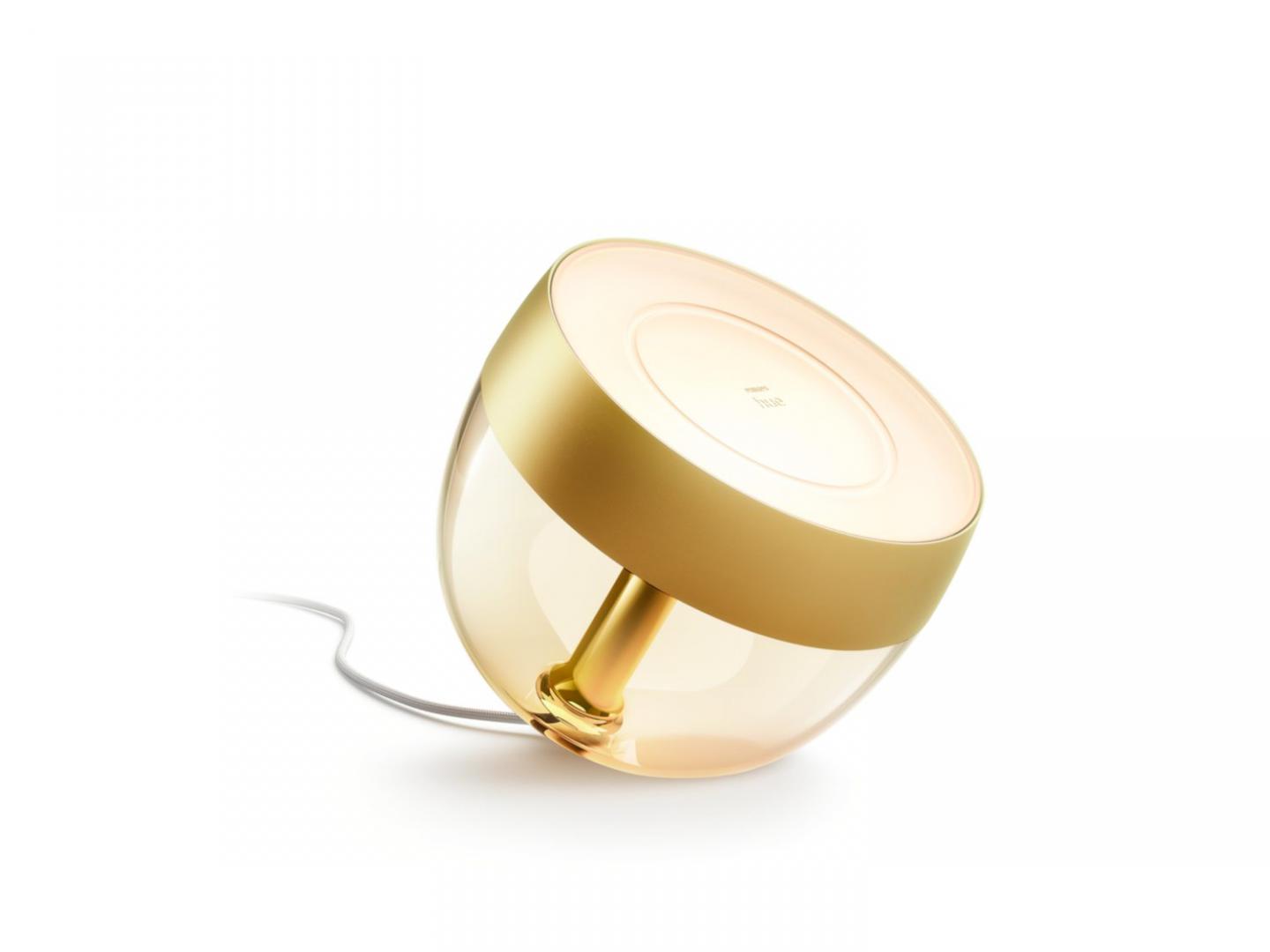 Lampa LED RGB Philips Hue Iris, gen4, Bluetooth, 8.2W, 570 lm, luminaalba si color (2000-6500K), IP20, 20.4cm, Gold