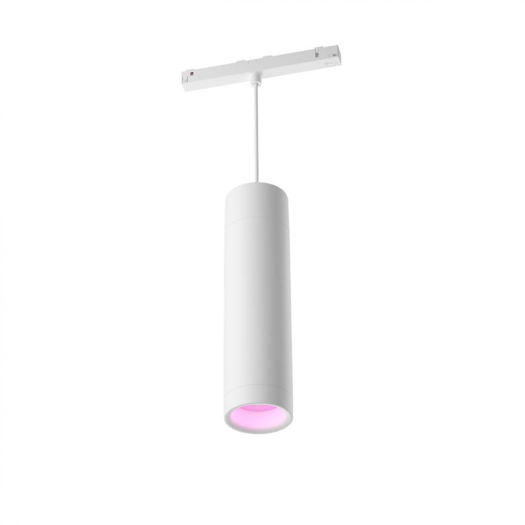 Pendul LED RGB Philips Hue Perifo, Bluetooth, control vocal, 24V, 5.2W, 490 lm, lumina alba si color (2000-6500K), IP20, 28.8x17.7x6.7cm, Metal, Alb