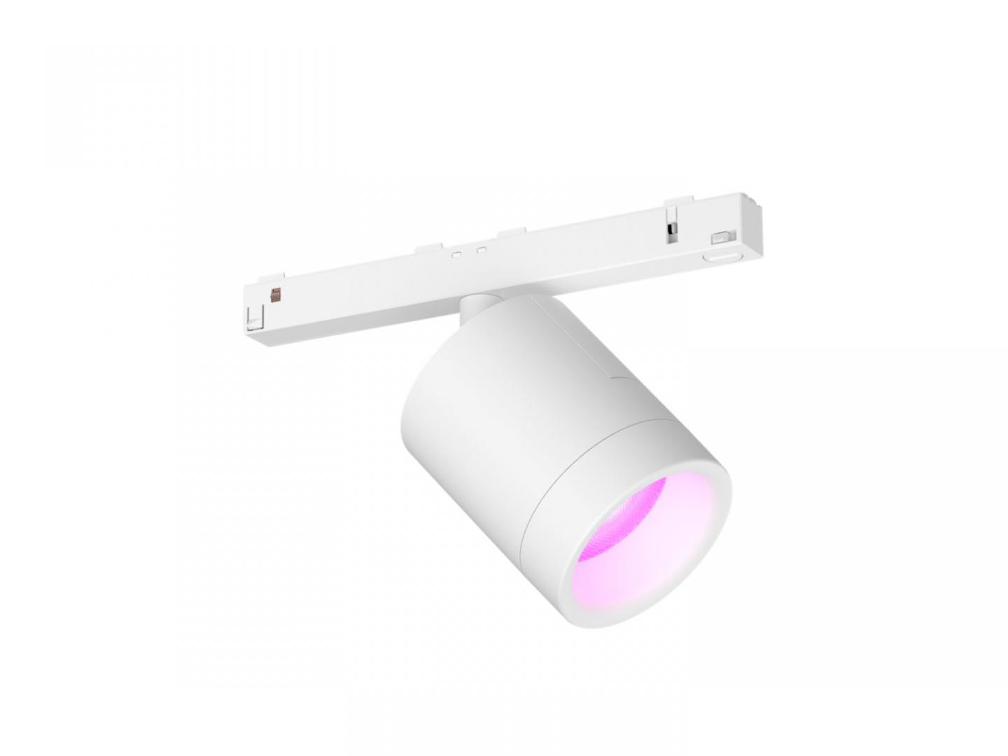 Spot LED RGB Philips Hue Perifo, Bluetooth, control vocal, 24V, 5.3W, 490 lm, lumina alba si color (2000-6500K), IP20, 12.8x17.7x6.7cm, Metal, Alb