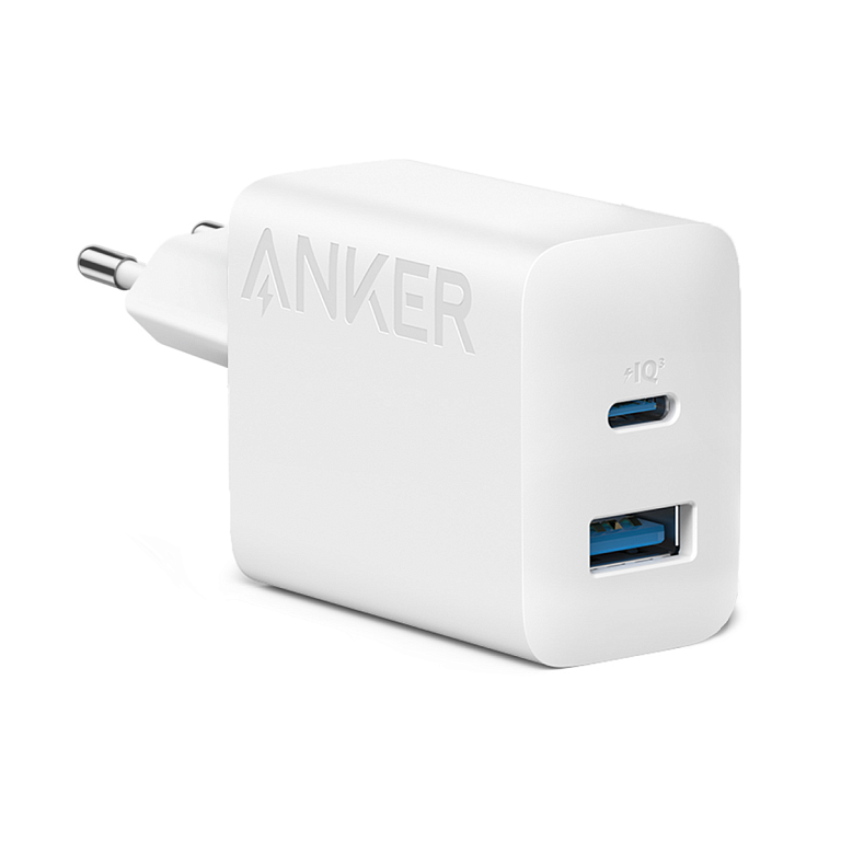 Incarcator retea Anker „312" 20W, PowerIQ, 1 x USB Type-C, 1 x USB, alb