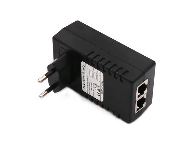 Injector POE 0.3A 48V 14W;STD-POE4803-A,Input voltage 100-240V 50/60Hz, POE input RJ45/100M speed, AC input: 2 pin AC plug (USA/EU plug, dimensiuni: 90 x 52 x 53mm