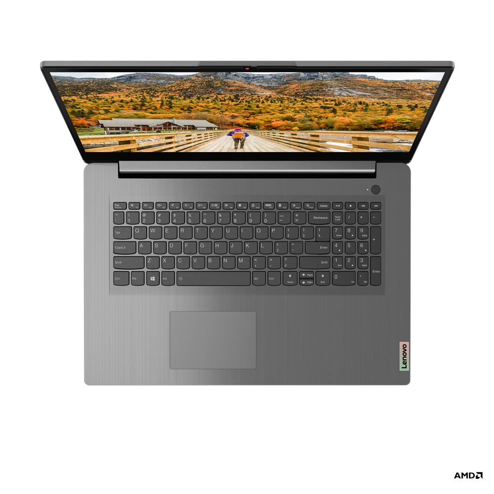 Laptop Lenovo IdeaPad 3 17ALC6 cu procesor AMD Ryzen™ 7 5700U pana la 4.3 GHz, 17.3", Full HD, IPS, 12GB, 512GB SSD, AMD Radeon™ Graphics, No OS, Arctic Grey