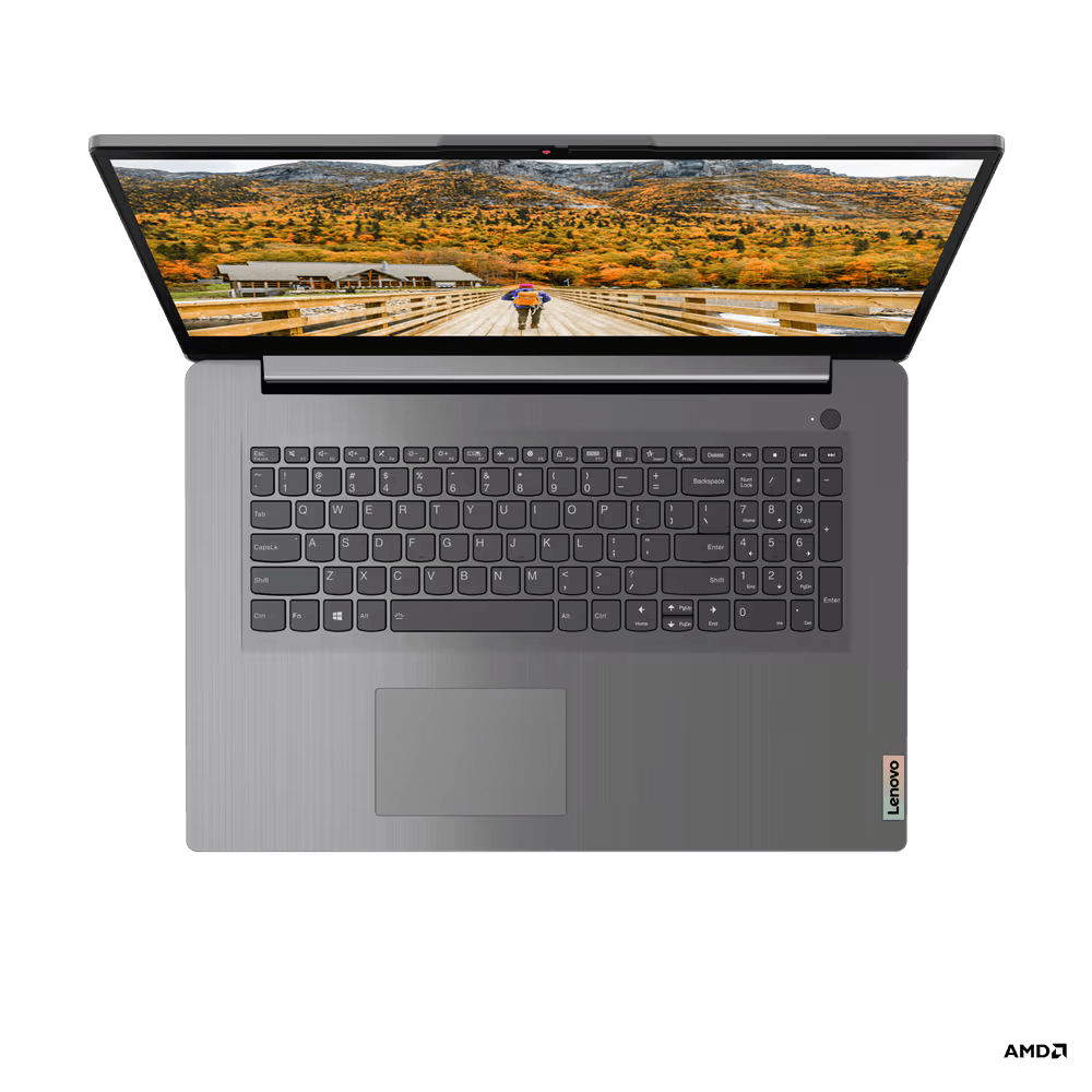 Laptop Lenovo IdeaPad 3 17ALC6, 17.3" FHD (1920x1080) IPS 300nits Anti-glare, 72% NTSC, AMD Ryzen™ 7 5700U (8C / 16T, 1.8 / 4.3GHz, 4MB L2 / 8MB L3), video Integrated AMD Radeon™ Graphics, RAM 4GB Soldered DDR4-3200 + 8GB SO-DIMM DDR4-3200, One memory soldered to systemboard, one DDR4 SO-DIMM slot