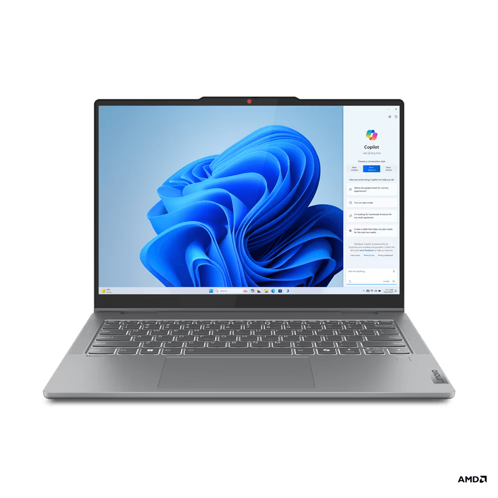 Laptop Lenovo IdeaPad 5 2-in-1 14AHP9, 14" WUXGA (1920x1200) IPS 300nits Glossy, 45% NTSC, 60Hz, TÜV Low Blue Light, Glass, Touch, AMD Ryzen™ 7 8845HS (8C / 16T, 3.8 / 5.1GHz, 8MB L2 / 16MB L3), video Integrated AMD Radeon™ 780M Graphics, RAM 16GB Soldered LPDDR5x-6400, Memory soldered to