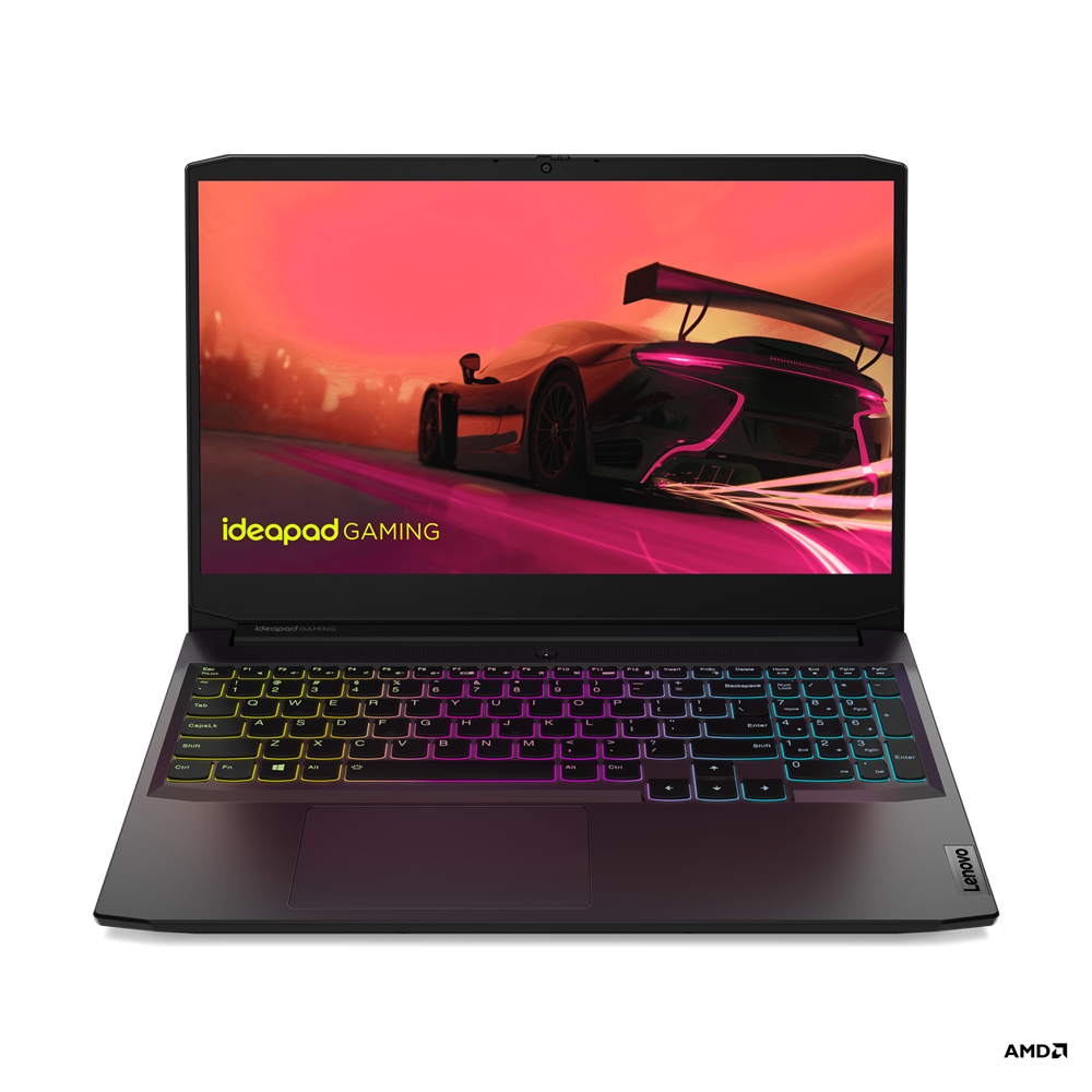 Laptop Gaming Lenovo IdeaPad 3 15ACH6 cu procesor AMD Ryzen™ 5 5500H pana la 4.20 GHz, 15.6", Full HD, IPS, 8GB, 512GB SSD, NVIDIA® GeForce RTX™ 2050 4GB GDDR6, No OS, Shadow Black