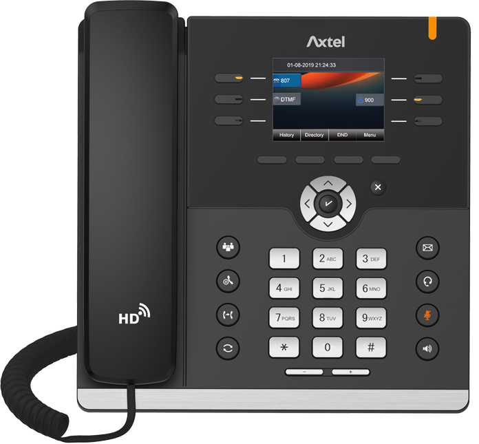 Telefon IP Axtel AX-400G, ecran LCD  320x240, 8 line Desktop IP Phone, porturi Dual Gigabit Ethernet, POE sau cu alimentare electrica, se livreaza fara alimentare electrica, garantie standard 12 luni.