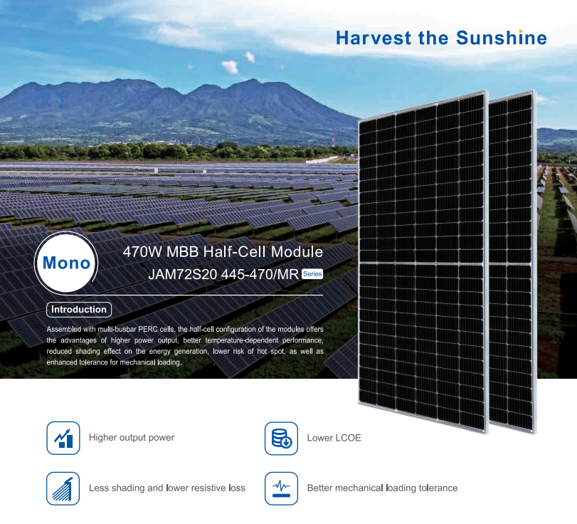 Panou Solar Fotovoltaic Monocristalin JA Solar 455W, Silver Frame, 2112x1052x35mm, IP68, 144celule [2X(12X6)]
