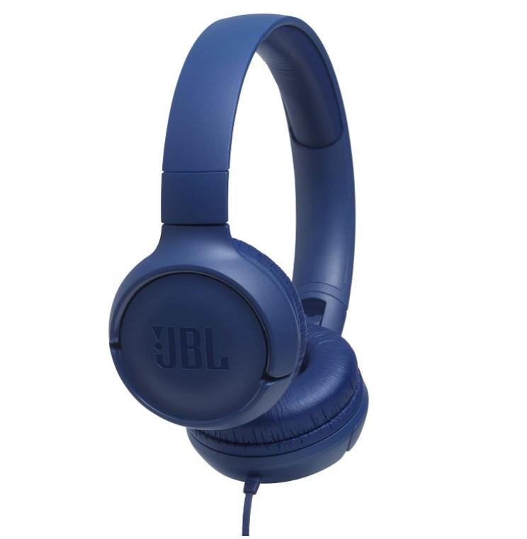 JBL Tune 500, OnEar Universal Headphones 1-button Mic/Remote - Blue (JBLT500BLU)