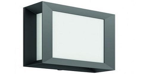 Aplica LED pentru exterior Philips Karp, 6W (47W), 600 lm, luminacalda(2700K), IP44, 88x211x266mm, Antracit