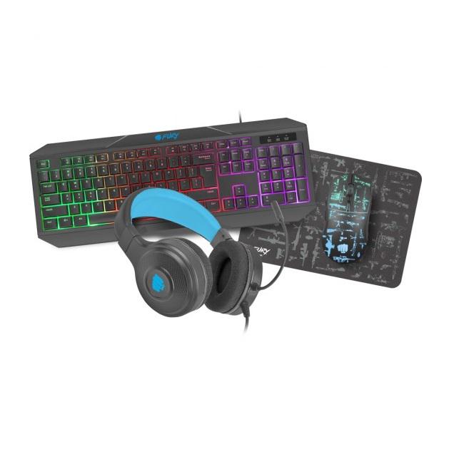 Kit gaming Tastatura, Mouse, Casti si Mousepad Fury Thunderstreak 3.0