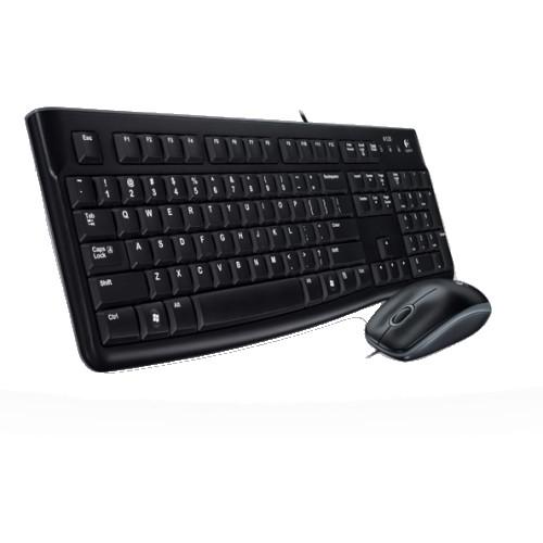 Kit Logitech MK120, tastatura cu fir standard, USB 2.0, mouse optic numar butoane/rotite scroll 3/1, negru