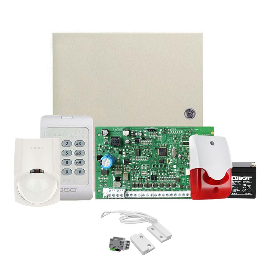 Kit sistem de alarma alcatuit din: 1 x Centrala PC 1616, 1 x tranformator 30VA AWT830E, 2 x detector RXC-ST, 1 x sirena de exterior BS-OS359, 2 x acumulator 12V/5Ah.