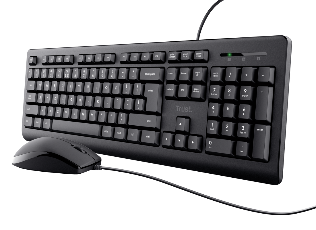 Kit tastatura + mouse cu fir, negru