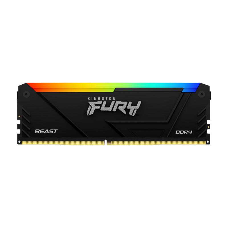 Memorie RAM Kingston Fury Beast, DIMM, DDR4, 8GB, 3200MHz, CL16, 1.35V, RGB