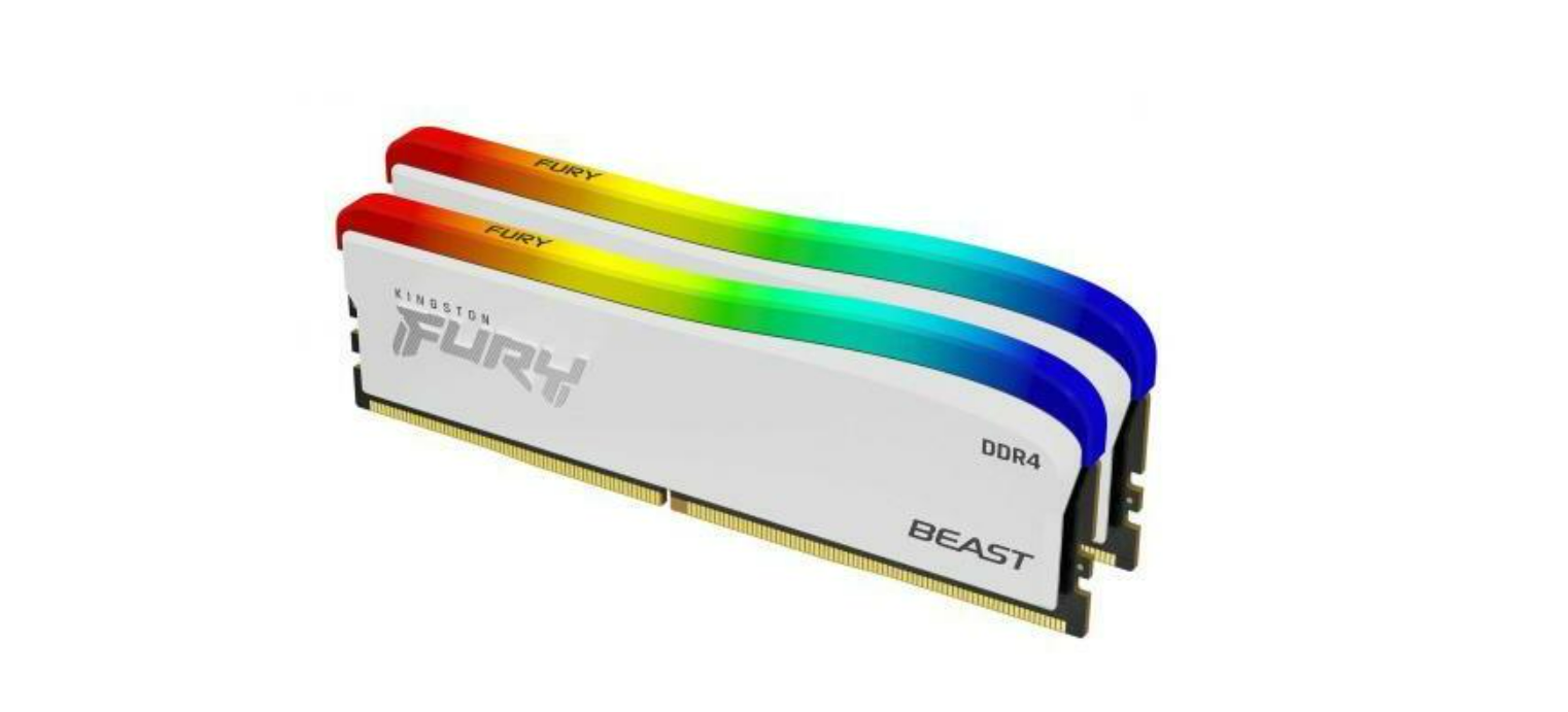 Memorie RAM Kingston , DIMM, DDR4, 32GB, 3200MHz, CL16, RGB, Kit of 2 Fury Beast White