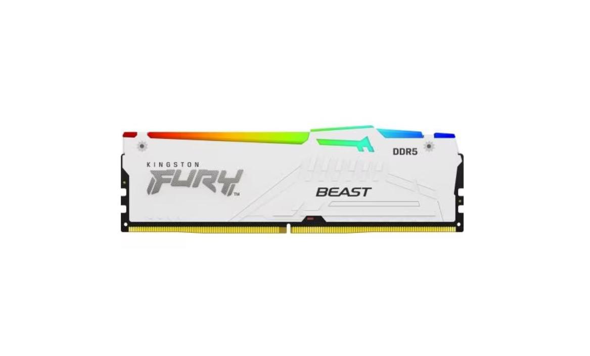 Memorie RAM Kingston, DIMM, DDR5, 16GB, 5600MHz, CL40, 1.35V, FURY Beast White, RGB