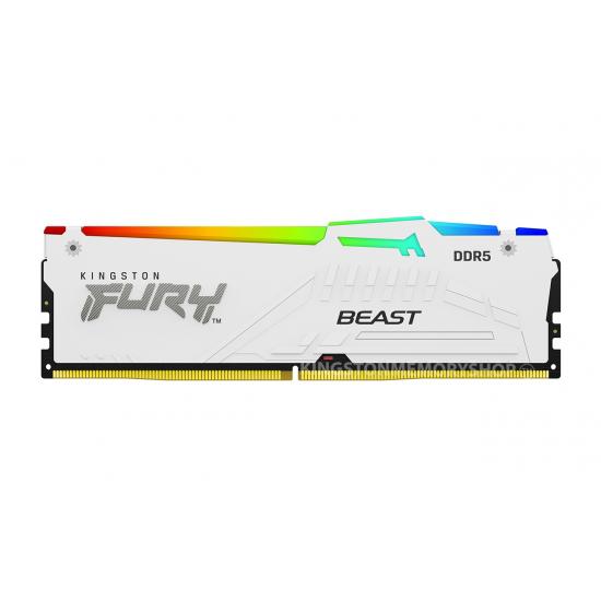 Memorie RAM Kingston 16GB DDR5 6000MHz CL30 FURY Beast RGB White