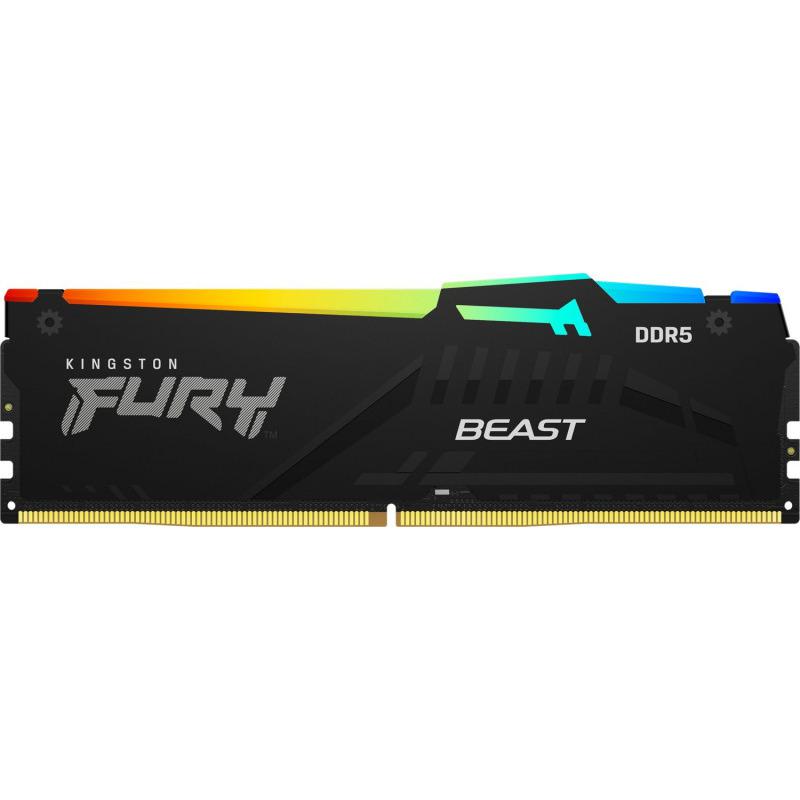 Memorie RAM Kingston, DIMM, 16GB DDR5, CL40, 6000MHz  FURY Beast RGB