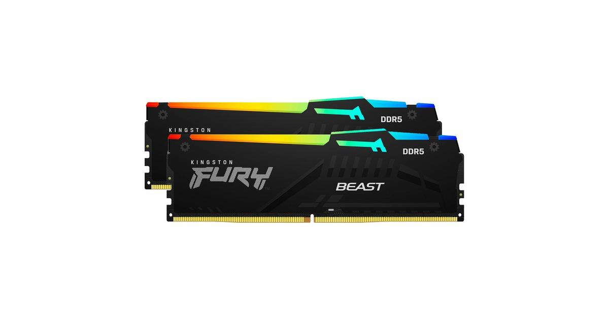 Memorie RAM Kingston 16GB DDR5 6000MHz CL30 Dual Channel Kit FURY Beast RGB