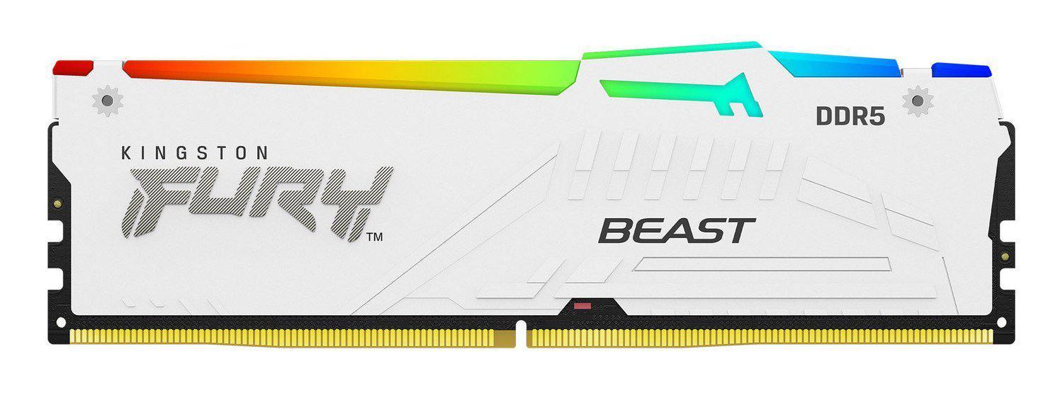 Memorie RAM Kingston 32GB DDR5 6000MHz CL30 FURY Beast RGB White