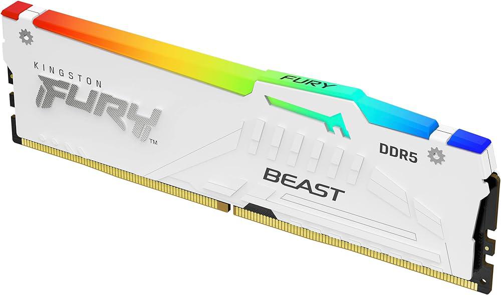 Memorie RAM Kingston 32GB DDR5 6000MHz CL30 FURY Beast RGB White