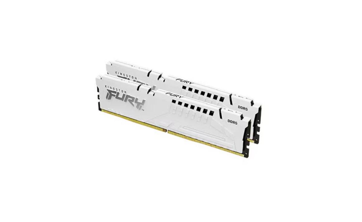 Memorie RAM Kingston, DIMM, DDR5, 64GB, 5600MHz, CL40, 1.35V, FURY Beast White, Kit of 2