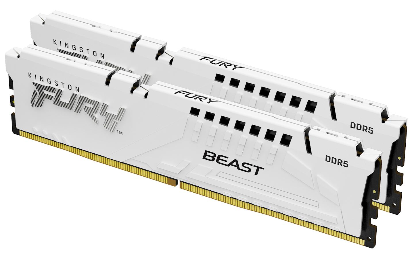 Memorie RAM Kingston 64GB 6Mhz DDR5 CL32 Kit FURY Beast White