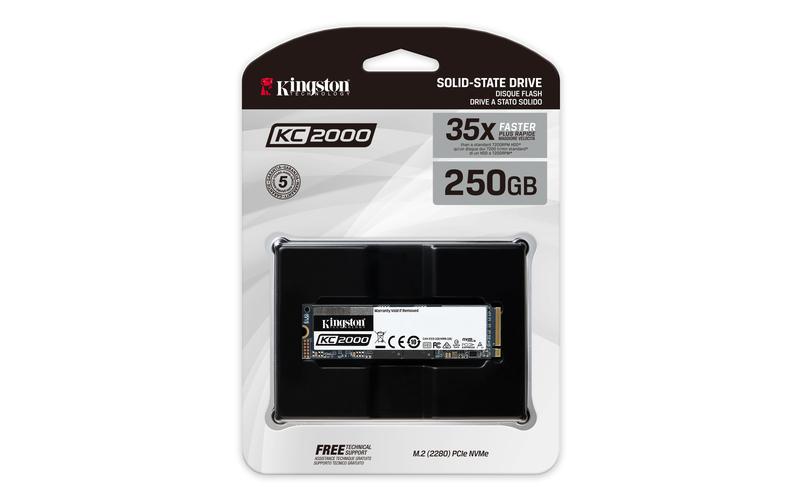 SSD KINGSTON KC2000, 250GB,M.2 , PCIe 3.0 NVMe