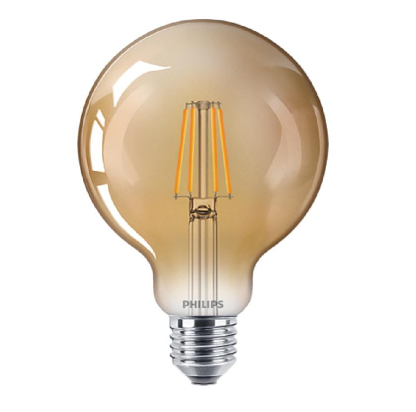 Bec LED vintage (decorativ) Philips Classic Gold Globe G93, EyeComfort ,E27, 4W (35W), 400 lm, lumina calda (2500K), cu filament