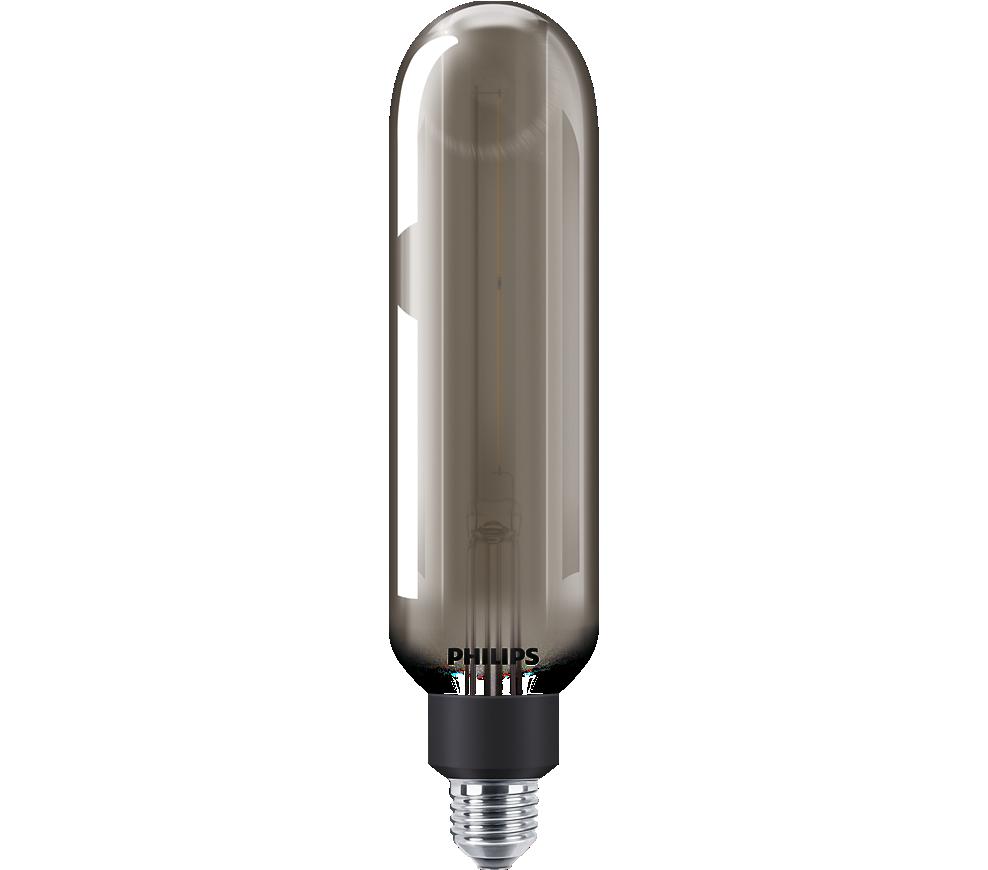 Bec LED vintage (decorativ) Philips Giant T65, EyeComfort, E27 ,6.5W(20W), 200 lm, lumina calda (1800K), dimabil, Fumuriu, 27.3x6.6 cm