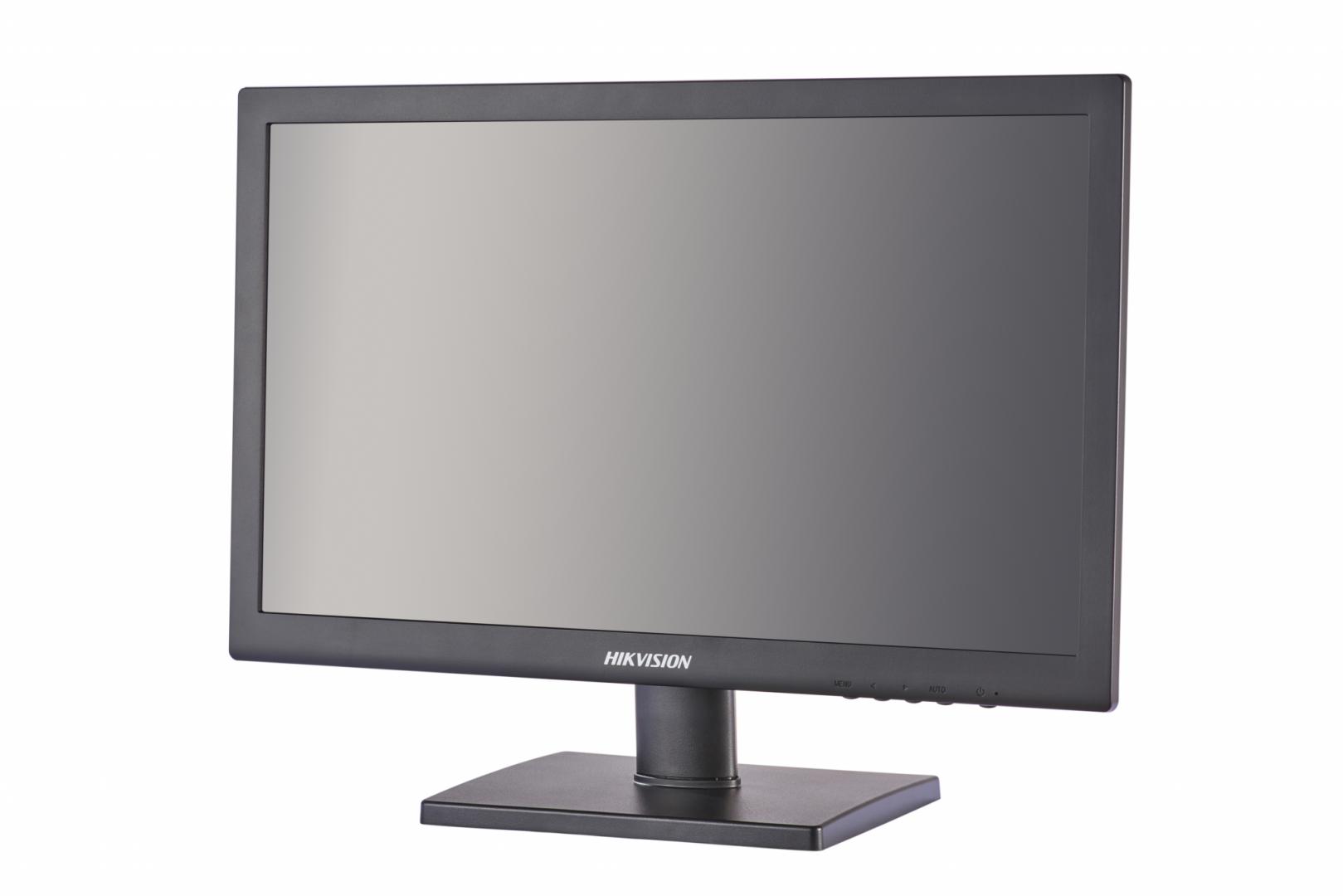 Monitor Hikvision 19"LED, DS-D5019QE-B; LED-Backlit; Screen Size: 18.5”; Max Resolution: 1366×768; Response Time: 5ms; Viewing Angle: Horizontal 90°, Vertical 65°; 3D comb filter; 3D De-interlace; 3D noise reduction; Input: HDMI, VGA; VESA stand bracket.
