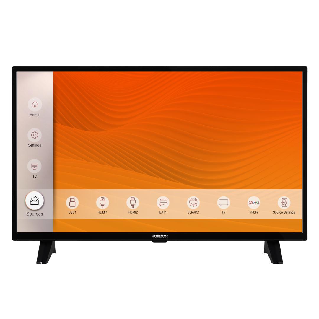 LED TV HORIZON 32HL6300F/B, 32" D-LED, Full HD (1080p), Digital TV-Tuner DVB-S2/T2/C, CME 100Hz, Contrast 4000:1, 300 cd/m2, 1xCI+, 2xHDMI (v1.4), 1xD-Sub (15-PIN), USB Player (AVI, MKV, H.265/HEVC, JPEG), Hotel TV Mode (Passive), VESA 75 x 75 mm | M4, Double Neck-Foot Stand, Very Narrow Design