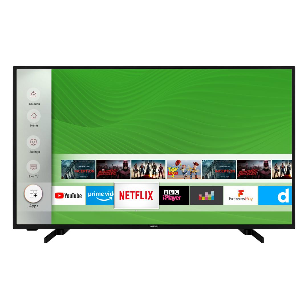LED TV HORIZON 4K-SMART 43HL7530U/B, 43" D-LED, 4K Ultra HD (2160p), HDR10 / HLG + MicroDimming, Digital TV-Tuner DVB-S2/T2/C, CME 400Hz, HOS 3.0 SmartTV-UI (WiFi built-in) +Netflix +AmazonAlexa +Youtube, 1xLAN (RJ45), Wireless Display, DLNA 1.5, Contrast 5000:1, 350 cd/m2, 1xCI+, 3xHDMI, 2xUSB