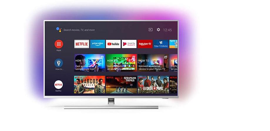 Televizor LED PHILIPS 43PUS8505/12, 43", 4K UHD LED Android TV, Ambilight, 108 cm, 3840 × 2160, 16 : 9,  DVB-T/T2/T2-HD/C/S/S2, HDMI*4, USB*2,  Bluetooth 4.2, Wi-Fi  , CI+, RMS 20 W, Vesa 200 x 200, Silver