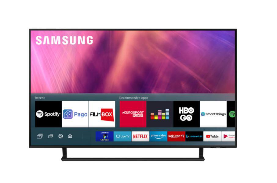 Televizor, Samsung, SM, UE43AU9072UXXH, 2021, 108CM, LED, Smart TV, 4K ,Negru, Plat, Tizen, Mirroring iOS, Android, Crystal Processor 4K,HDR10+/HLG, 50 Hz, DVB-T2CS2, 2, 20 W, Subwoofer integrat: Nu, Wi-Fi,Bluetooth, 1 x RJ-45, 1 x S/PDIF, CI+ slot, 3 x HDMI, 2 x USB, 1 x RF,200 x 200, Cablu de