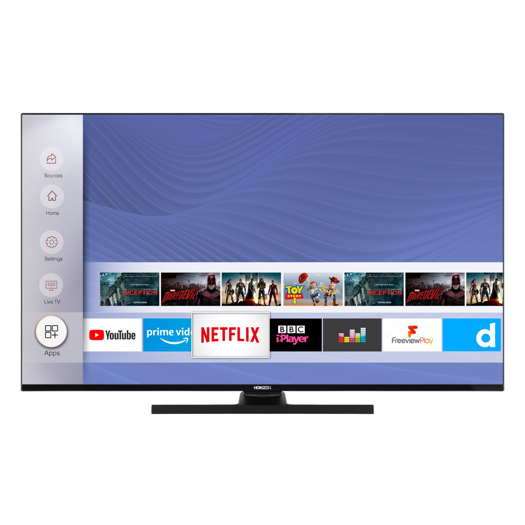 LED TV HORIZON 4K-SMART 50HL8530U/B, 50" D-LED, 4K Ultra HD (2160p), HDR10 / HLG + MicroDimming, Digital TV-Tuner DVB-S2/T2/C, CME 400Hz, HOS 3.0 SmartTV-UI (WiFi built-in) +Netflix +AmazonAlexa +Youtube, 1xLAN (RJ45), Wireless Display, DLNA 1.5, Contrast 5000:1, 350 cd/m2, 1xCI+, 3xHDMI, 1xUSB