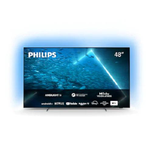 Televizor Philips Ambilight 48OLED707/12 (Model 2022) 48"(121CM), OLED 4K, Black, Flat, Android TV, Mirroring iOS/Android