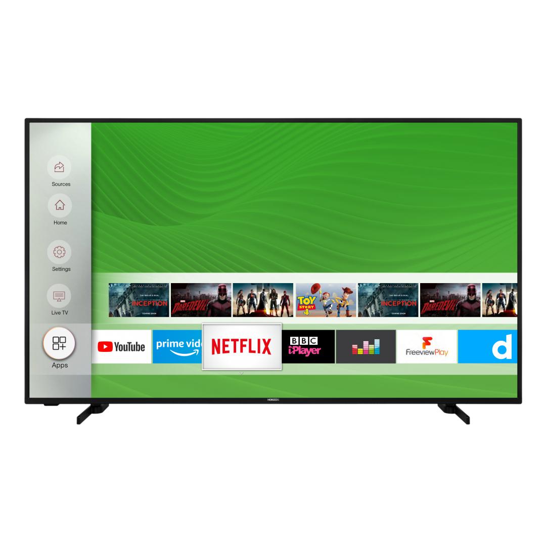 LED TV HORIZON 4K-SMART 55HL7530U/B, 55" D-LED, 4K Ultra HD (2160p), HDR10 / HLG + MicroDimming, Digital TV-Tuner DVB-S2/T2/C, CME 400Hz, HOS 3.0 SmartTV-UI (WiFi built-in) +Netflix +AmazonAlexa +Youtube, 1xLAN (RJ45), Wireless Display, DLNA 1.5, Contrast 6000:1, 350 cd/m2, 1xCI+, 3xHDMI, 2xUSB