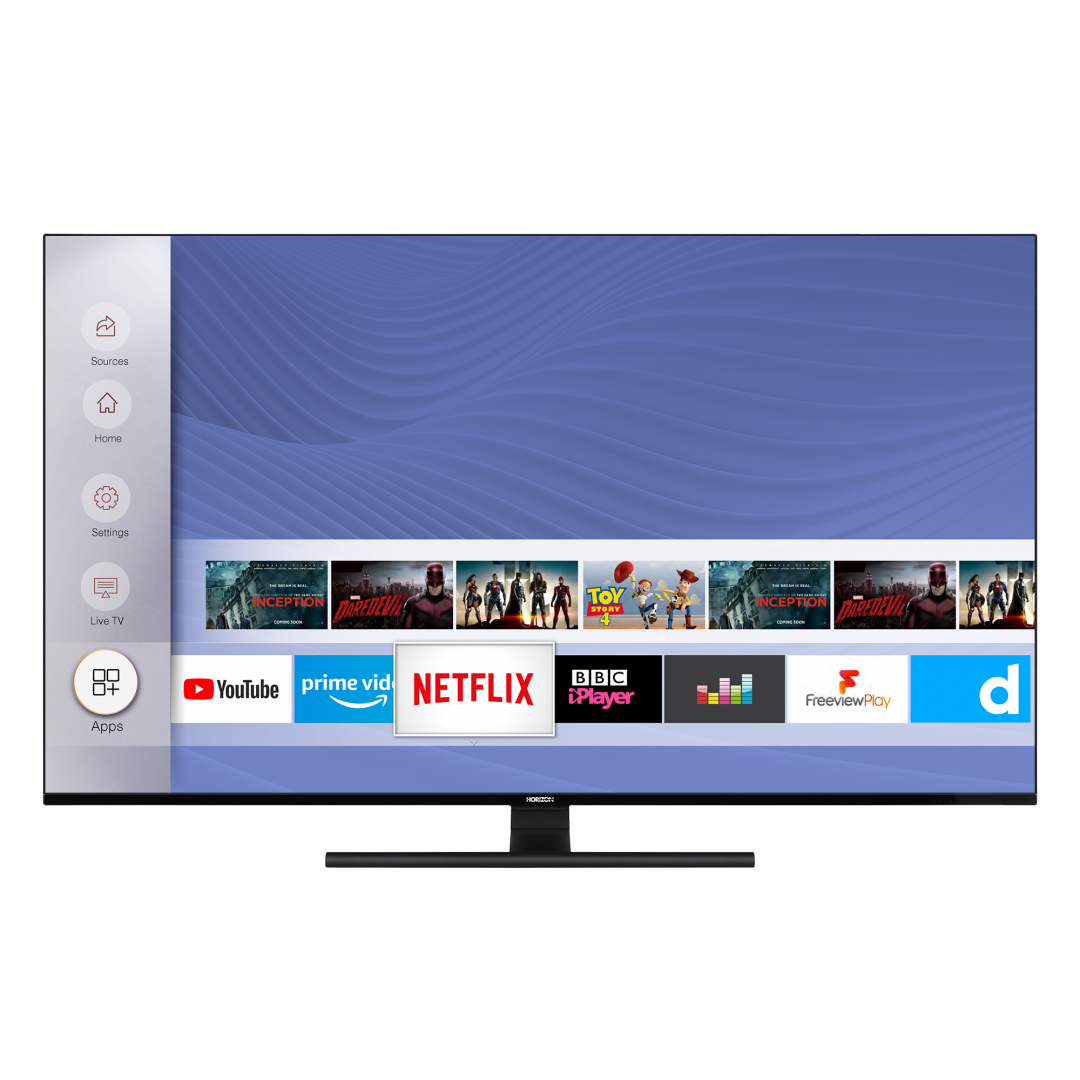 LED TV 65" HORIZON 4K-SMART 65HL8530U/BA, Direct LED, 4K Ultra HD (3840 x 2160), DVB-S2/T2/C, Very Narrow Design (12mm), Dolby Vision, HDR10, HLG, CME 800, WiFi Built-In, Wireless Display, DLNA, HORIZON Smart TV, ( Netflix, YouTube, Prime Video), Contrast 6000:1, 350 cd/m2, CI+, 4xHDMI, 2xUSB, Hotel