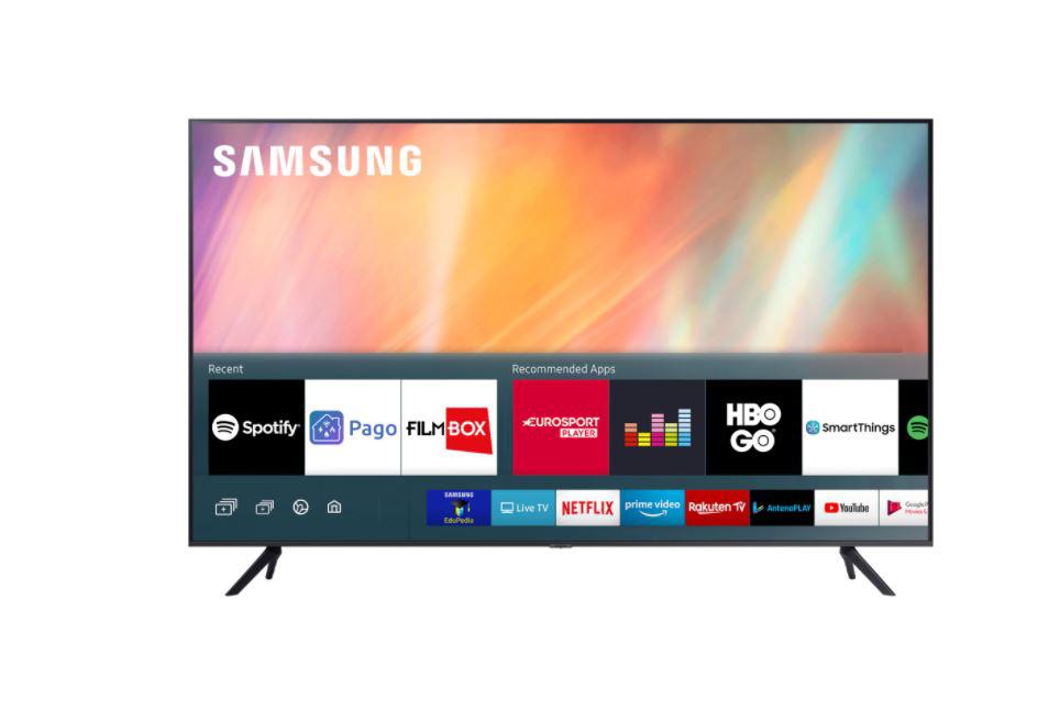 Televizor, Samsung, SM, UE65AU7172UXXH, 2021, 163CM, LED, Smart TV, 4K ,Gri inchis, Plat, Tizen, Mirroring iOS, Android, Crystal Processor 4K,HDR10+/HLG, 50 Hz, DVB-T2CS2, 2, 20 W, Subwoofer integrat: Nu, Wi-Fi,Bluetooth, 1 x RJ-45, 1 x S/PDIF, CI+ slot, 3 x HDMI, 1 x USB, 400 x300, Cablu de