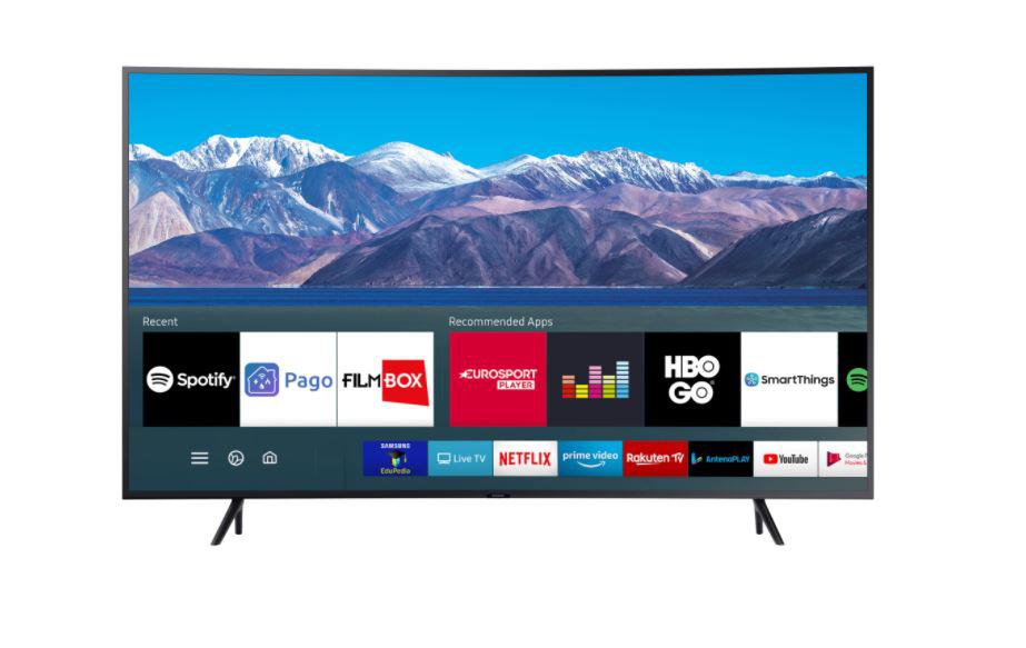 Televizor, Samsung, SM, UE65TU8372UXXH, 2020, 163CM, LED, Smart TV, 4K ,Gri , Curbat, Tizen, Mirroring iOS, Android, Quad core, HDR10+/HLG, 50Hz, DVB-T2CS2, 2, 20 W, Subwoofer integrat: Nu, Wi-Fi, Bluetooth, 1 xRJ-45, 1 x S/PDIF, CI+ slot, 3 x HDMI, 2 x USB, 1 x AV, 1 x RF, 400 x400, Cablu de