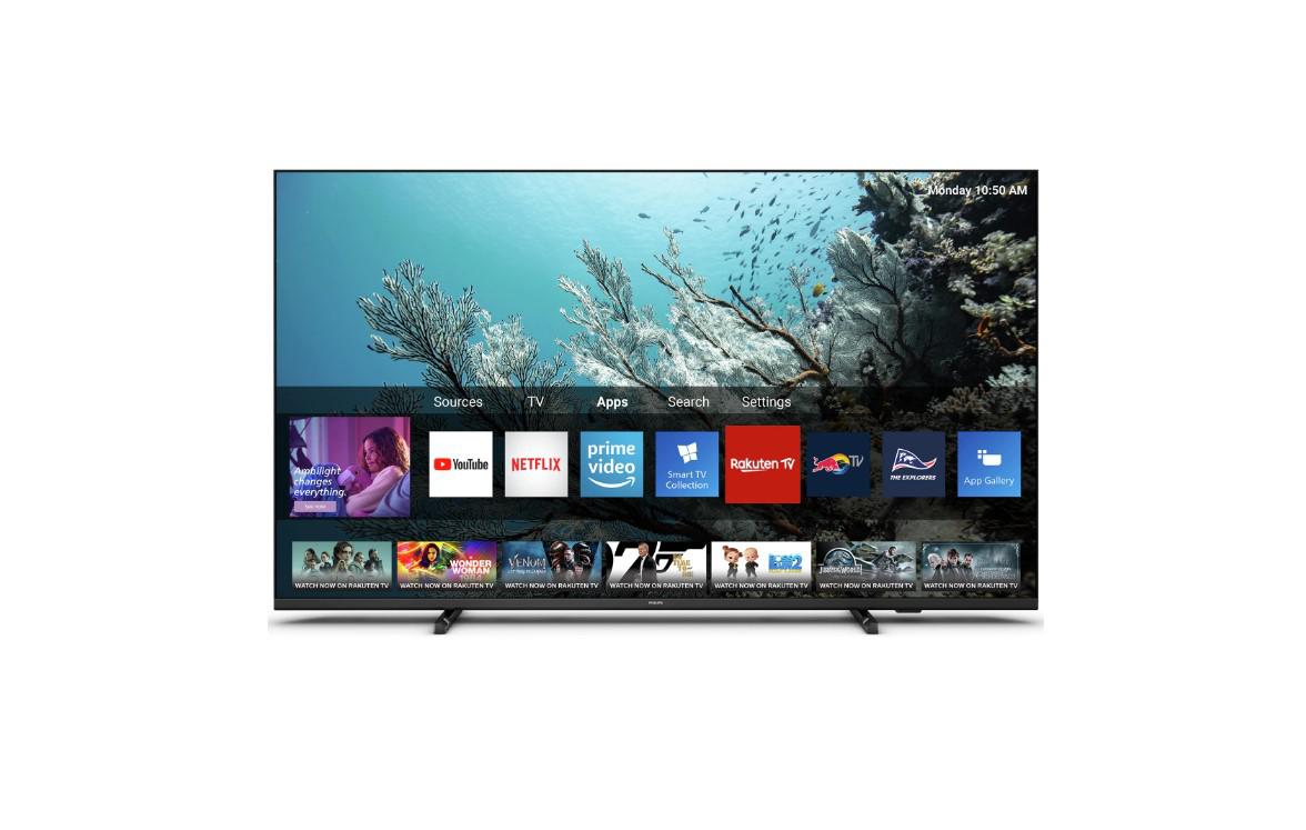 Smart TV Philips 70PUS7607/12 (Model 2022) 70"(176CM), LED 4K, Black, Flat, Saphi, Mirroring iOS/Android, Pixel Precise Ultra HD, HDR10 +/HLG/Dolby Vision, 60 Hz, DVB-T/T2/T2-HD/C/S/S2, 20 W, Wi-Fi , 1x Jack 3.5 mm/2x USB/1x RJ-45/CI+ slot/4x HDMI/1x Digital Optical Out, VESA 300x300, Remote, 2 AAA