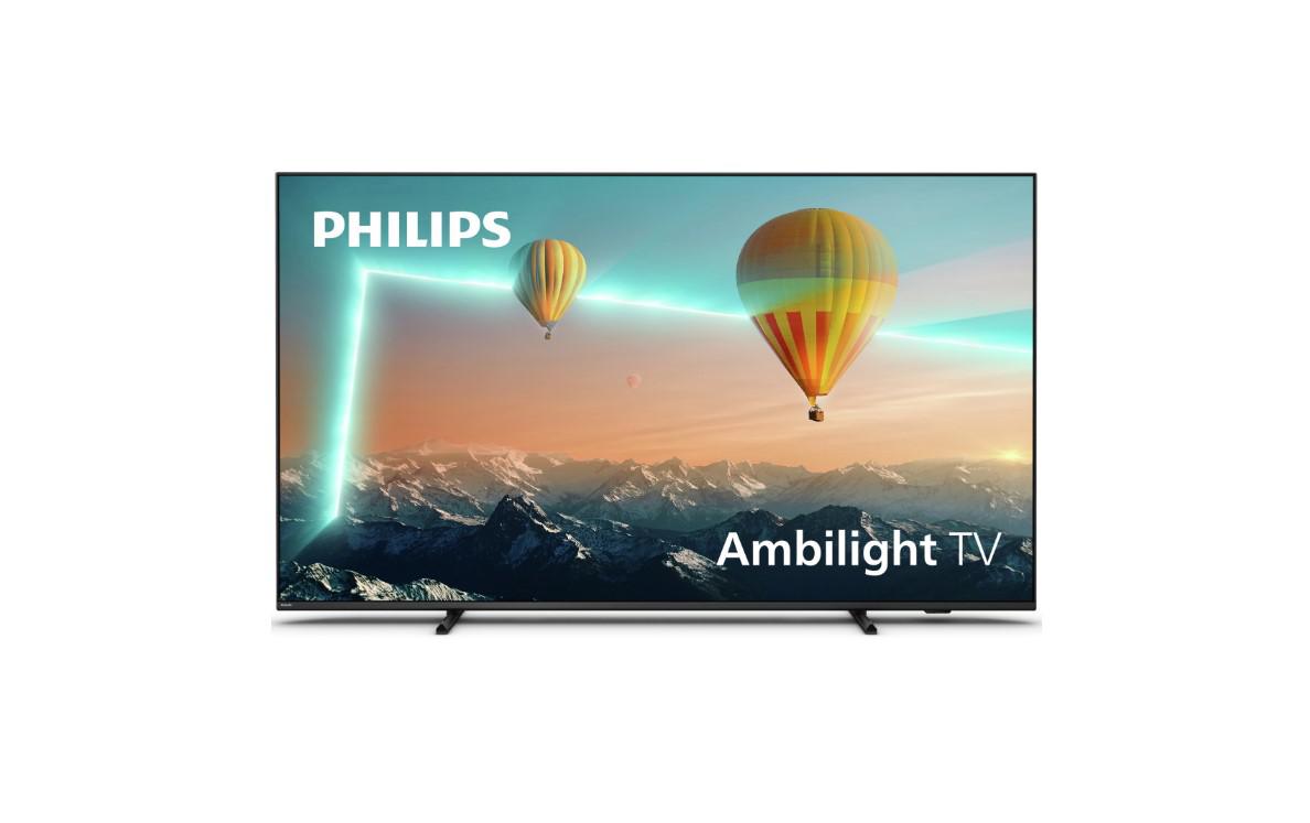 Smart TV Philips Ambilight 70PUS8007/12 (Model 2022) 70"(176CM), LED 4K, Black, Plat, Android TV, Mirroring iOS/Android, Pixel Precise Ultra HD, HDR10+/HLG, 60 Hz, DVB-T/T2/T2-HD/C/S/S2, 20 W, Wi-Fi Bluetooth, 1xJack 3.5 mm, 2xUSB 3.0, 1xRJ-45, CI+ slot, 4xHDMI 2.0, 1xDigital Optical Out, VESA