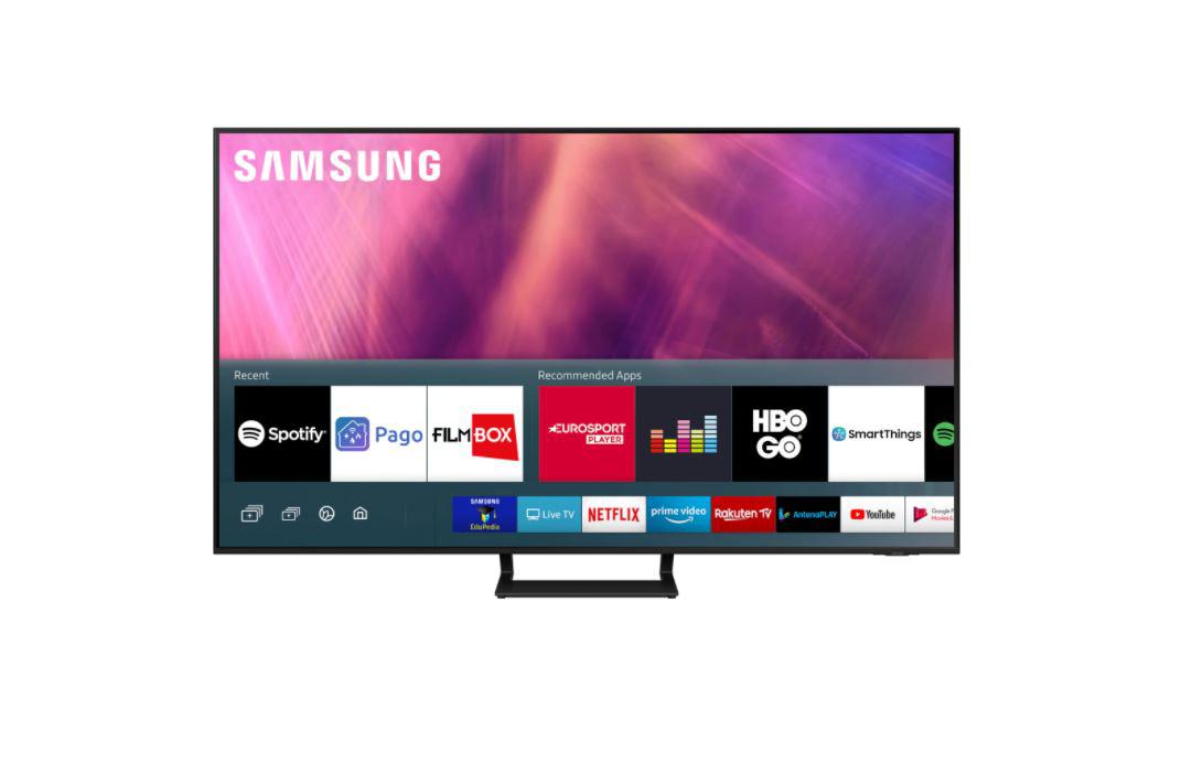 Televizor, Samsung, SM, UE75AU9072UXXH, 2021, 189CM, LED, Smart TV, 4K ,Negru, Plat, Tizen, Mirroring iOS, Android, Crystal Processor 4K,HDR10+/HLG, 50 Hz, DVB-T2CS2, 2, 20 W, Subwoofer integrat: Nu, Wi-Fi,Bluetooth, 1 x RJ-45, 1 x S/PDIF, CI+ slot, 3 x HDMI, 2 x USB, 1 x RF,400 x 400, Cablu de