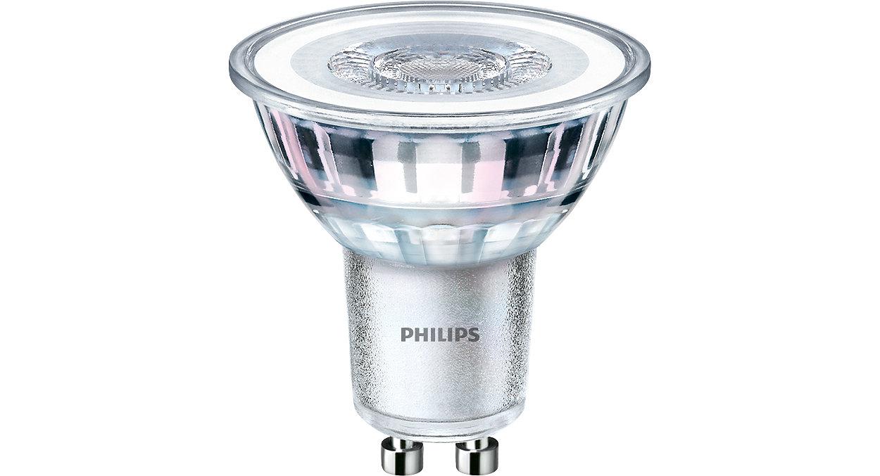 2 Becuri LED Philips Classic Spot, GU10, 4.6W (50W), 355 lm, luminacalda(2700K)