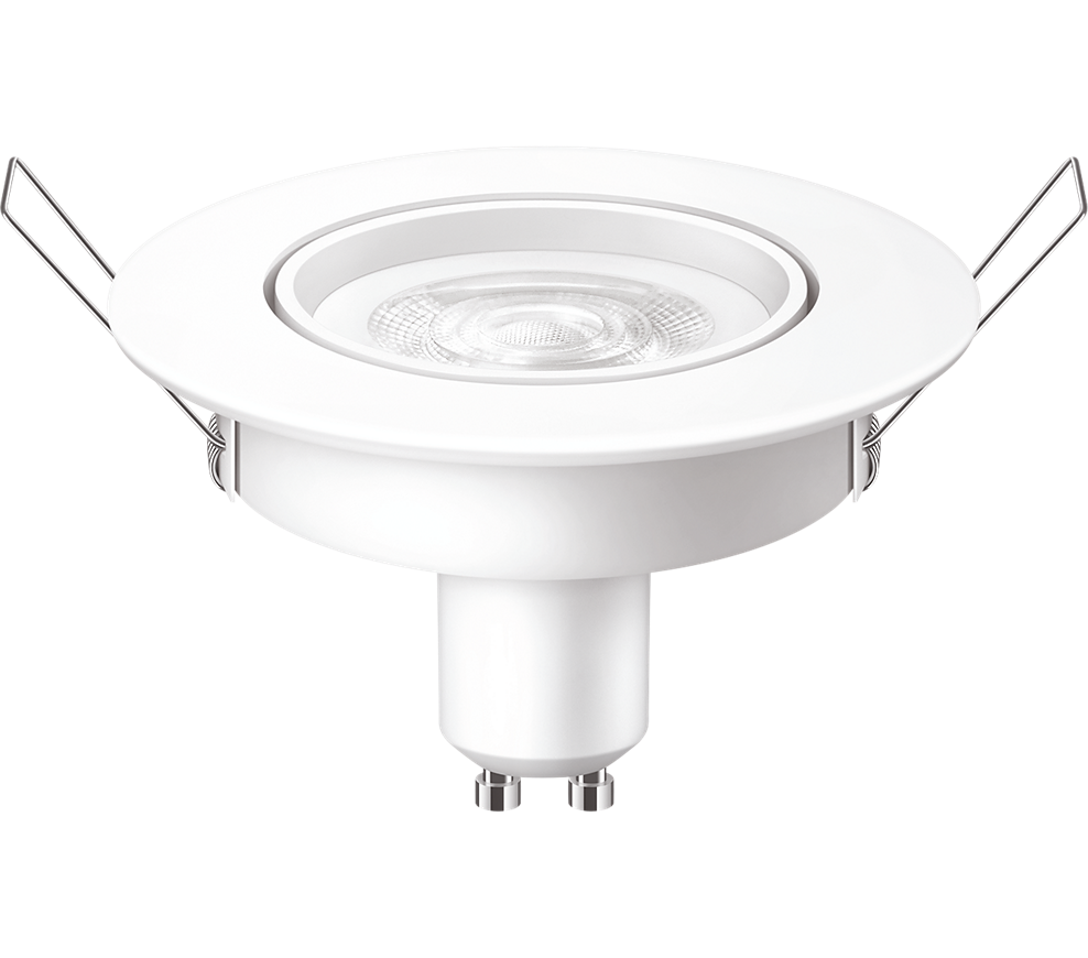 Bec LED spot Philips, GU10, 3W (35W), 230 lm, lumina calda (2700K), 9cm, Alb