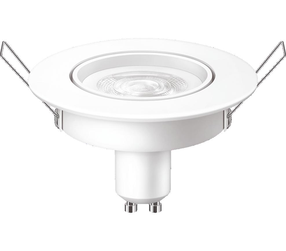 Bec LED spot Philips, GU10, 4.7W (50W), 345 lm, lumina calda (2700K), 9cm, Alb